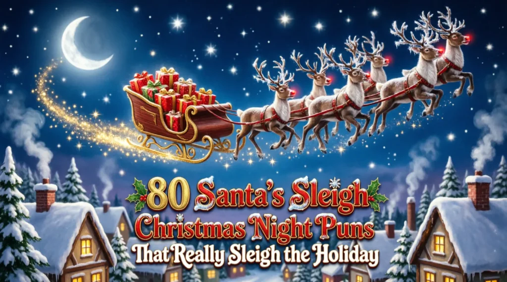 santas sleigh christmas night puns